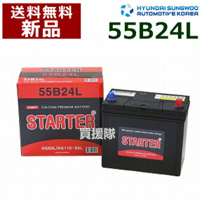 ヒュンダイ 国産車用 (STARTER) 密閉型バッテリー 55B24L [互換品:46B24L /50B24L /55B24L /58B24L /60B24L]【カーバッテリー バッテリー 車 自動車 車両 国産車 密閉 ひゅんだい 現代 HYUNDAI】【おしゃれ おすすめ】[CB99]【送料無料】