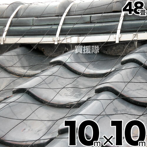 屋根瓦飛散防止用ネット[48畳] [サイズ:10m×10m]【家 マイホーム 瓦 屋根瓦 飛散 対策 防風ネット 防災..