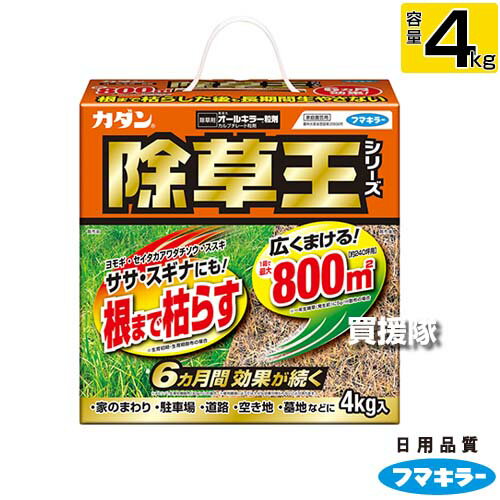 フマキラー カダン除草王オールキラー粒剤 4kg 【雑草 対策 根根まで枯らす 草 葉 茎 雑草対策 ガーデニング 園芸 薬剤 粒 顆粒 粒状 粒タイプ 薬 安心 散布 除草剤 家庭用 笹 スギナ ヨモギ ススキ など】【おしゃれ おすすめ】[CB99]