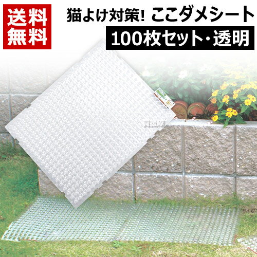 猫よけ ここダメシート（透明タイプ）100枚セット 第一ビニール【猫対策 ネコのイタズラ 犬 鳥 トゲトゲ 動物 家庭菜園 ガーデニング用品 DIY ここダメシート 透明タイプ とうめい 目立たない】【おしゃれ おすすめ】[CB99]のサムネイル