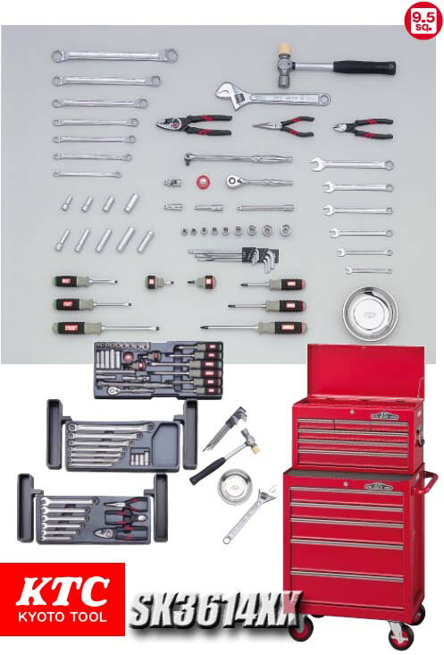 【送料無料】整備用工具セットチェスト＋ローラーキャビネット【KTC工具】SK3614XX