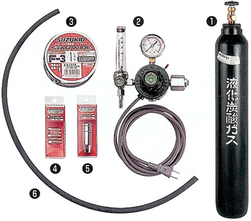 スター電器（スズキッド）アーキュリー溶接機 SAY-120・SAY-160・SIV-140用 CO2セット MCS-101 【軟鋼溶接 溶接機 溶接機械 溶接器 アタッチメント suzukid 半自動溶接機消耗品 オプション SAY-120用 SAY-160用】【おしゃれ おすすめ】 [CB99]