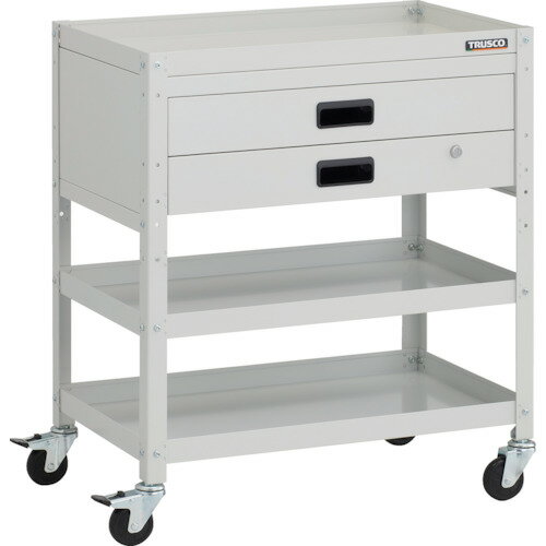 【ポイント10倍】トラスコ中山(株) TRUSCO ツールワゴン ラビットワゴン 700X450XH810 2段引出付 ゴム車輪 ホワイト RBW-873X-W 【DIY 工具 TRUSCO トラスコ 】【おしゃれ おすすめ】[CB99]