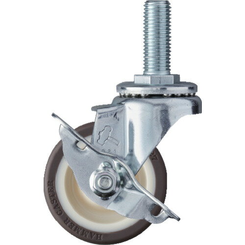 【ポイント10倍】ハンマー ねじ込み式 ストッパー付 ウレタンベアリング入りキャスター 65mm 413SA-UB6..
