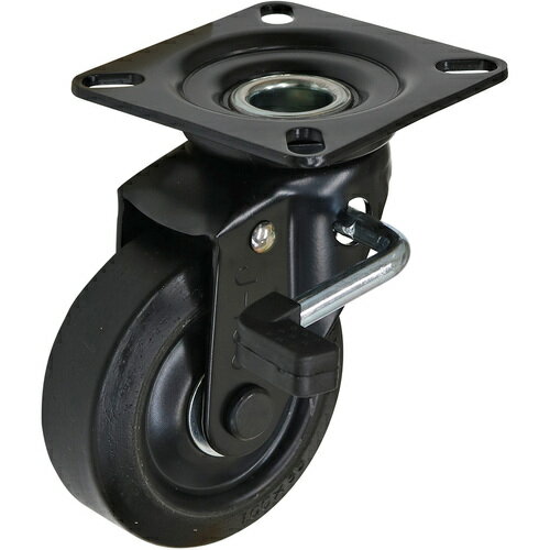 【ポイント10倍】シシク プレート式キャスター(プレス製ゴム車輪) 自在ストッパー 径75mm ブラックキャスター BKWJB-75 【DIY 工具 TRUSCO トラスコ 】【おしゃれ おすすめ】[CB99]