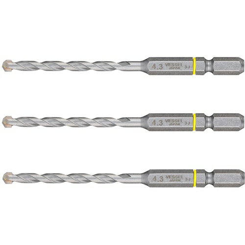 【ポイント10倍】(株)ベッセル VESSEL CPD3S-4.3 磁器タイル用ドリル3本組 CPD3S-4.3 【DIY 工具 TRUSCO トラスコ 】【おしゃれ おすすめ】[CB99]