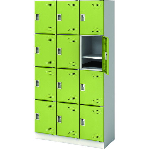 【ポイント10倍】アイリスチトセ スクールロッカー 3列4段 12人用 M扉 グリーン JTSL-M-34-NJ-GN 【DIY 工具 TRUSCO トラスコ 】【おしゃれ おすすめ】[CB99]