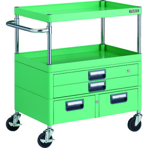 【ポイント10倍】トラスコ中山(株) TRUSCO ツールワゴン フェニックスワゴン 抗菌 省音 750X500XH880 ..