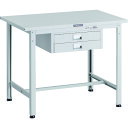 【ポイント10倍】トラスコ中山(株) TRUSCO 軽荷重作業台(300kg)AE型 900X600XH740 薄型2段引出し付 ホワイト色 SAE-0960U...