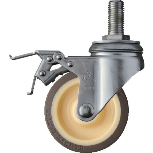 【ポイント10倍】ハンマー SAシリーズオールステンレス 旋回式ウレタン車輪(ローラーベアリング)100mm ..