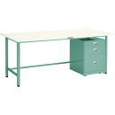 【ポイント10倍】トラスコ中山(株) TRUSCO 軽荷重作業台(300kg)AE型 1800X750XH740 3段キャビネット付 ホワイト色 RAE-180...