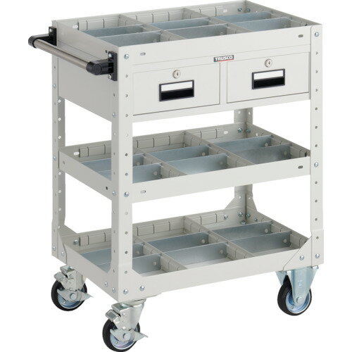 【ポイント10倍】トラスコ中山(株) TRUSCO SR型ワゴン 600X400XH795 引出・仕切板付 W色 SR-FP3-W 【DIY 工具 TRUSCO トラスコ 】【おしゃれ おすすめ】[CB99]