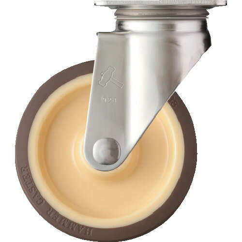 【ポイント10倍】ハンマー Sシリーズオールステンレス 旋回式ウレタン車輪(ローラーベアリング)150mm 3..