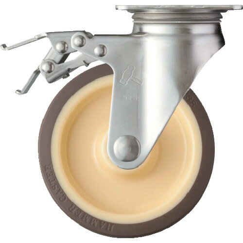 【ポイント10倍】ハンマー Sシリーズオールステンレス 旋回式ウレタン車輪(ローラーベアリング)150mm ..