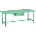 【ポイント10倍】トラスコ中山(株) TRUSCO 軽荷重作業台(300kg)AE型 1800X900XH740 薄型2段引出し付 グリーン色 SAE-1809...