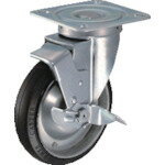 【ポイント10倍】ハンマー 旋回式ゴム車輪(ローラーベアリング)180mm ストッパー付 419S-RB180 【DIY ..