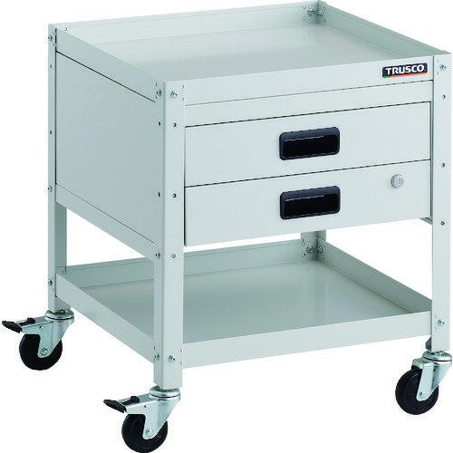 【ポイント10倍】トラスコ中山(株) TRUSCO ツールワゴン ラビットワゴン 500X500 引出2段付 ゴム車輪 ..