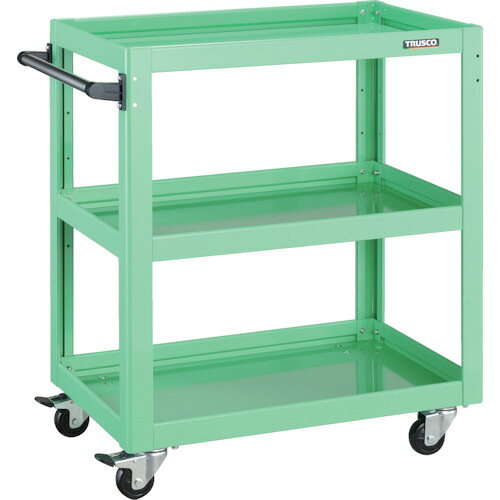 納期について：メーカー直送品(代引き不可)【DIY 工具 ツール トラスコ中山 オレンジブック TRUSCO 工事book トラスコ 】メーカー名：トラスコ中山(株)【 特長 】・車軸と共に車輪もロックするダブルロック式のキャスターです。・棚板は、皿型、フラット型の両面使用ができます。・棚板の組付けは、支柱にナット及びタップ加工をしているので、内側から六角レンチで締め付けることで組み立てが可能です。 仕様品名　　TRUSCO ツールワゴン ドルフィン 750X500 4輪自在 ヤンググリーン品番　　DLWS-973J-YG最大積載量(kg/台)　　250均等積載量(kg/段)　　120色　　ヤンググリーン間口(mm)　　808奥行(mm)　　500高さ(mm)　　903段数(段)　　3均等積載量(kg/段)棚板　　120キャスター径(mm)　　100こぼれ止め高さ(mm)　　50棚板こぼれ止め高さ　　50mmキャスター　　自在式 100mm(2個) 自在式(Wストッパー付) 100mm(2個)特許第4910097号登録商品【 材質／仕上 】本体:スチール/キャスター金具:スチール/車輪:ゴム質量　　22.7kg【 注意 】●「最大積載量」とは、各棚板の表面に均一に荷重をかけた場合に、耐えられる重さの合計をいいます。●「均等積載量」とは、棚板の表面に均一に荷重をかけた場合に、耐えられる重さをいいます。&nbsp;　