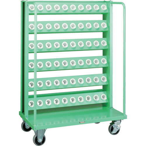 納期について：メーカー直送品(代引き不可)【DIY 工具 ツール トラスコ中山 オレンジブック TRUSCO 工事book トラスコ 】メーカー名：トラスコ中山(株)【 特長 】・ホルダーはフレームにて角度を2段階で調整することができます。・セーフティーロック機構があるホールディングブッシュを使用しているため、移動時における工具等の落下の心配がなく、安心して使用いただけます。 仕様品名　　TRUSCO ツーリングワゴン BT・NT40兼用 60個収納 ロック付 ヤンググリーン色品番　　VTLW-610-YG収納ホルダ数　　BT・NT40 60個間口(mm)　　1035奥行(mm)　　585高さ(mm)　　1465均等積載量(kg/台)　　570均等積載量(kg/段)　　80色　　ヤンググリーンキャスター径(mm)　　130130mmウレタンキャスター 自在ストッパー付2個、固定2個BT・NTシャンク兼用片面移動式質量　　55.2kgJANコード　　4989999695397【 注意 】●車上渡しのため、お客様での荷降ろしが必要です。※重量物の為配達の際は車上渡しになります。※荷降ろし時の人員の確保またはフォークリフトや昇降機のご準備をお願いいたします。※輸送トラックが通れない道路の場合、営業所止めとなる場合がございます。&nbsp;こちらの商品は配送地域によっては送料が別途発生しお見積もりとなる場合がございます。ご購入前にご連絡をお願い致します。※重量物の為配達の際は車上渡しになります。※荷降ろし時の人員の確保またはフォークリフトや昇降機のご準備をお願いいたします。※輸送トラックが通れない道路の場合、営業所止めとなる場合がございます。　