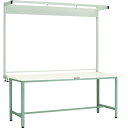【ポイント10倍】トラスコ中山(株) TRUSCO 軽荷重作業台(300kg)AE型 1800X900XH1948(全高) ツールハンガー付 グリーン色 AE-...