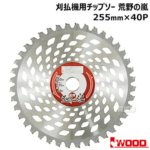 草刈機用 刈刃 替刃 IWOOD 荒野の嵐 最強 刈払機用チップソー 255mm 40P 【石に強い 超高硬度 雑草 竹 笹 荒地 荒野 河原 草刈機 刃 刈払機 チップソー 刈 草刈 替刃 刈払 替え刃 草刈り 刈払い 草刈り機 部品 刈払い機 IWOOD おしゃれ おすすめ】