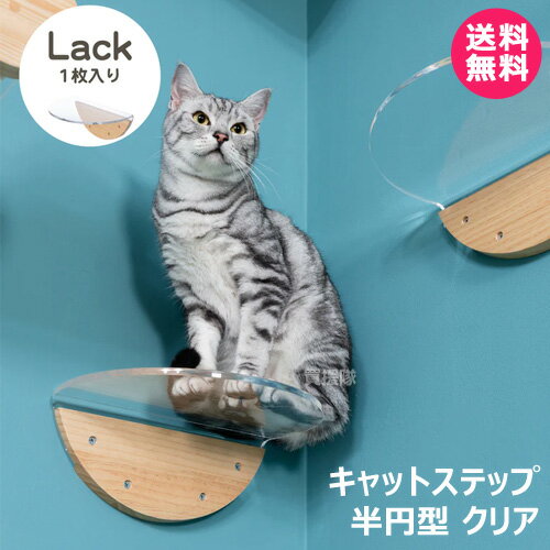 MYZOO キャットステップ 半円型 クリア （1枚入） ROUND LACK CLEAR 【キャットステップ 猫家具 キャットツリー キャットタワー 全猫種 猫 ねこ ネコ キャット 全年齢対応 木製 アスレチック 遊具 室内飼い 運動不足 】【おしゃれ おすすめ】[CB99] 1