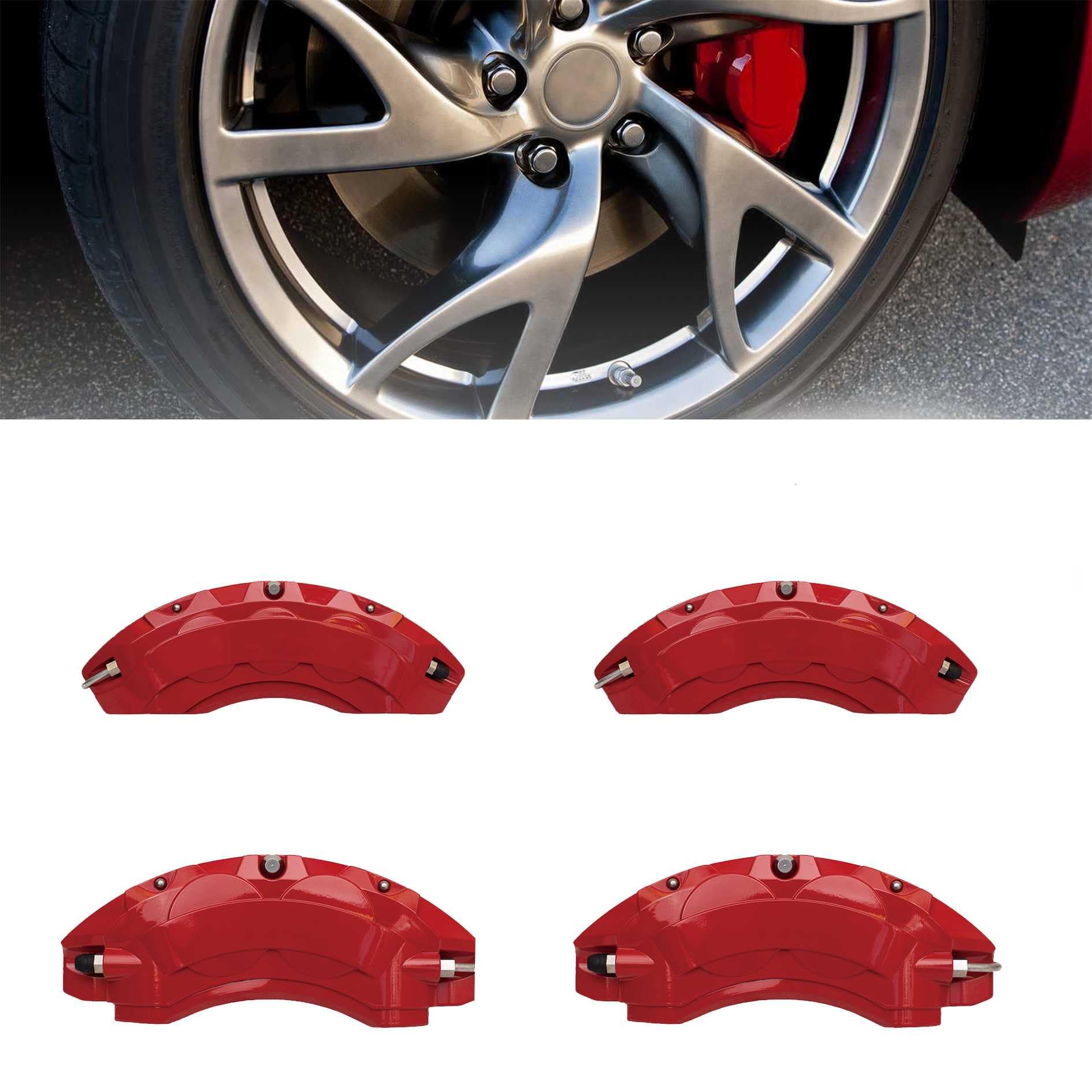 カスタム 車の キャリパーカバー ボルボXC60 2018〜2021 高品質アルミ製 ブレーキキャリパーカバー 車種専用設計 フロント&リア 4点セット【取り付けにはタイヤサイズ18インチが必要です】