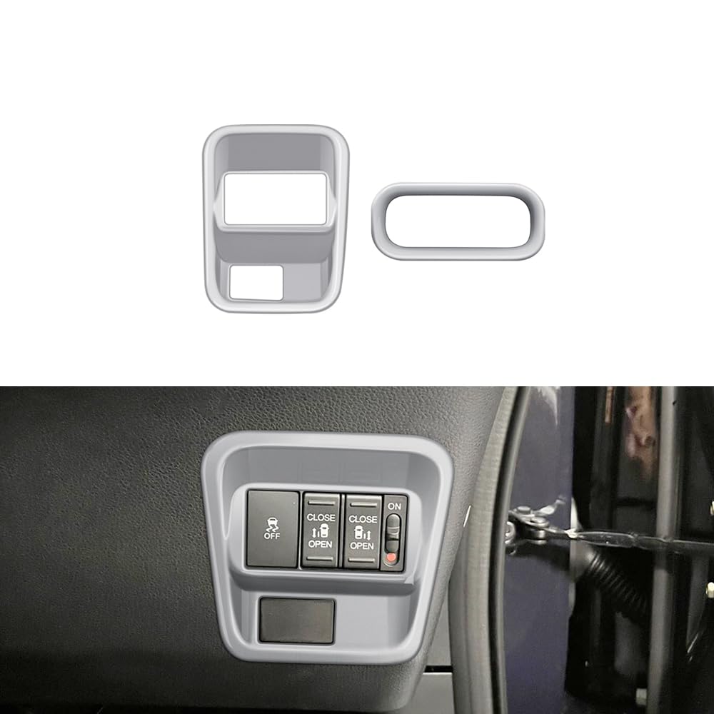 新型 フリード エアー クロスター アクセサリー パワースライドドアスイッチパネル コンソールスイッチパネル 運転席 コンソールスイッチパネル インテリアパネル ABS製 車種専用設計 FREED AIR CROSSTAR 内装 カスタムパーツ「2pシルバー」