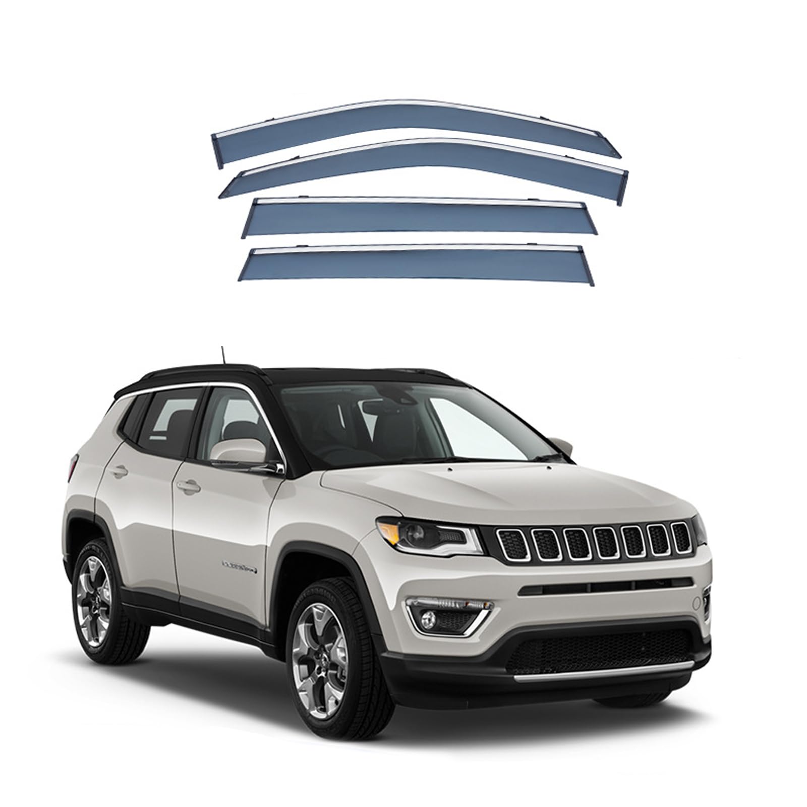 車用 サイドバイザー に適合 ジープ Compass 2017- 雨よけ カーウィンドデフレクターウィン ドアバイザ..