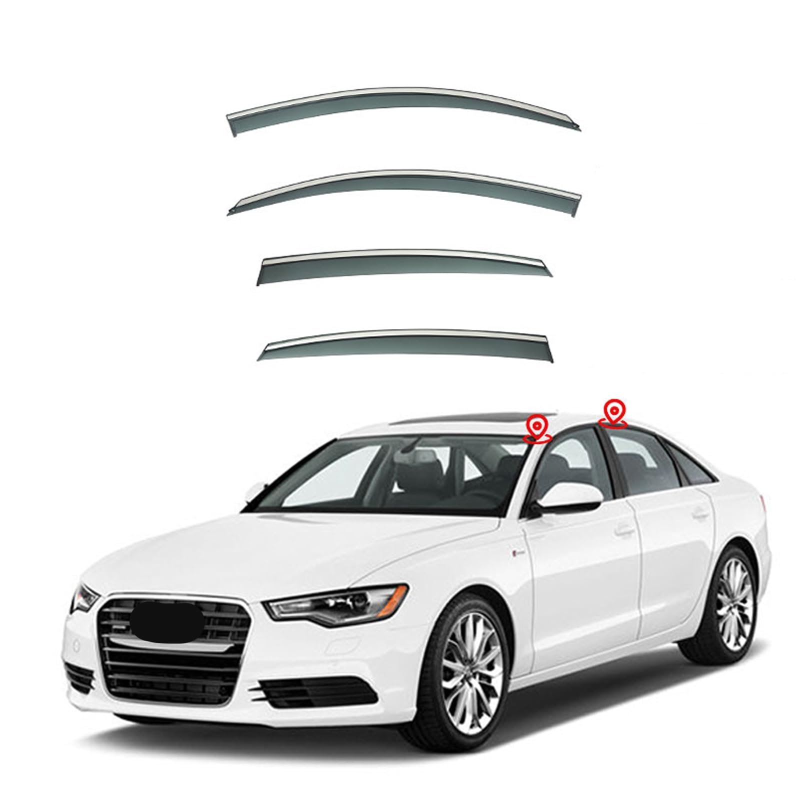 アウディ A6L セダン 2012-2018 ドアバイザー 社外品 サイドバイザー アクリルバイザー 自動車バイザ ..