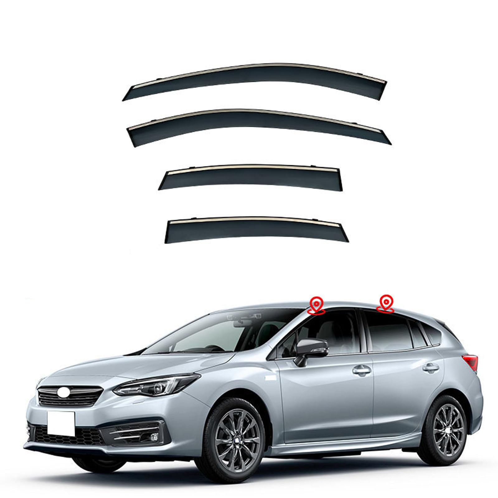 ドアバイザー スバル インプレッサ ハッチバック GK/GT 2017-2022 車用 サイドバイザー スモーク 運転..