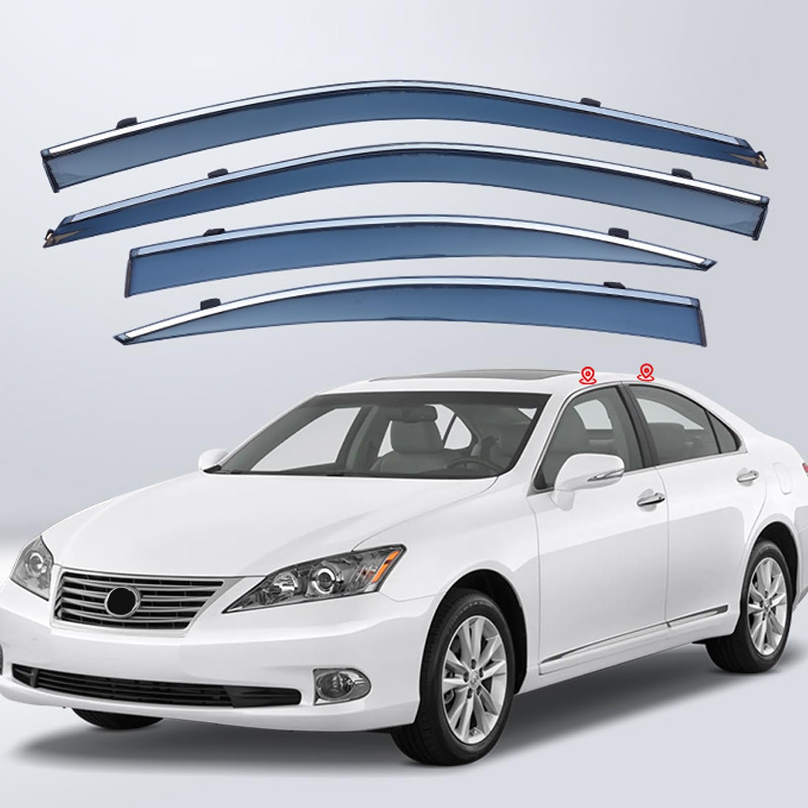 車用 サイドバイザー に適合 レクサス ES 2007-2011 ドアバイザー バイザー 車種専用設計 カーレインシ..