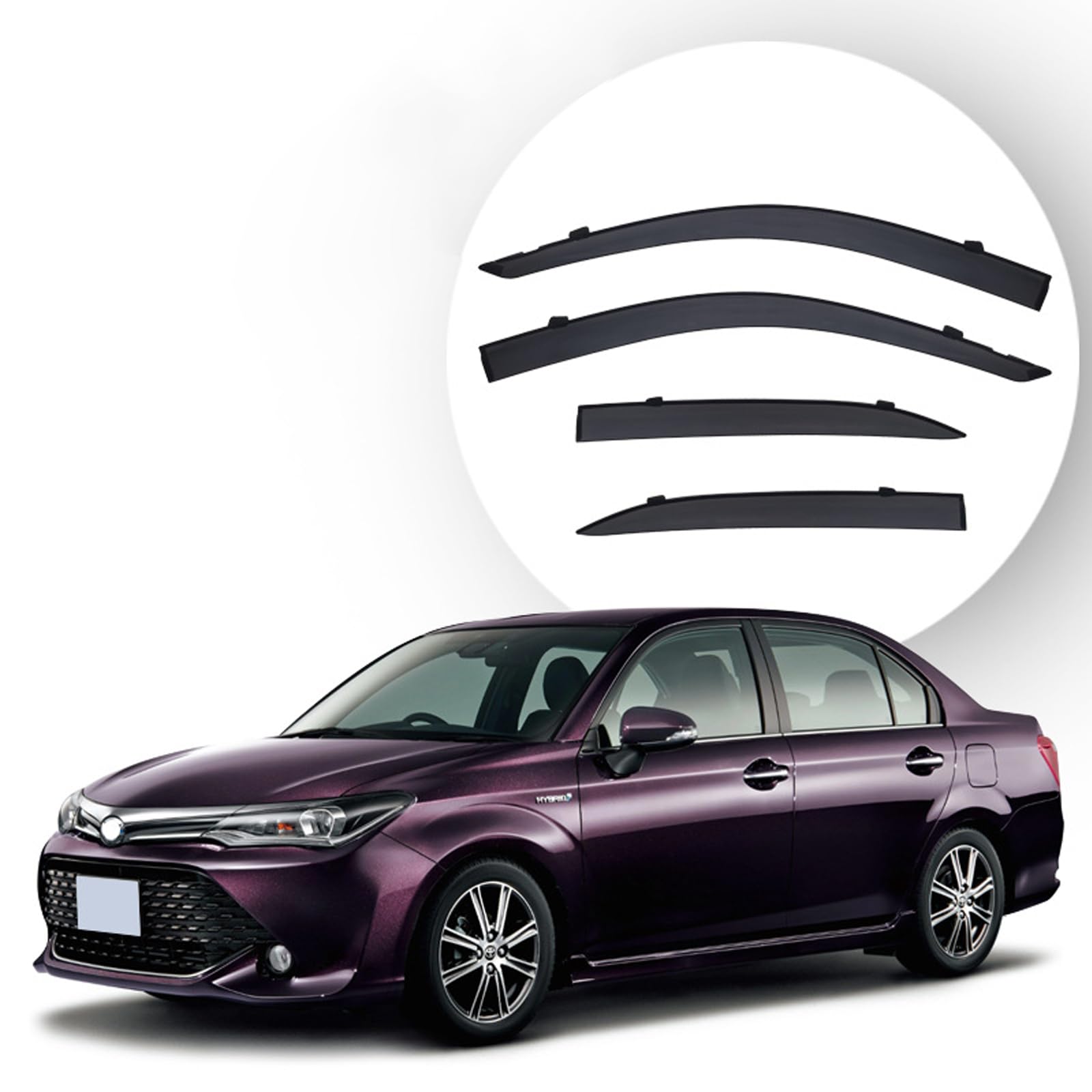 トヨタ カローラアクシオ 2012-2017 ドアバイザー 半透明ブラック 車用 サイドバイザー 半透明ブラック..