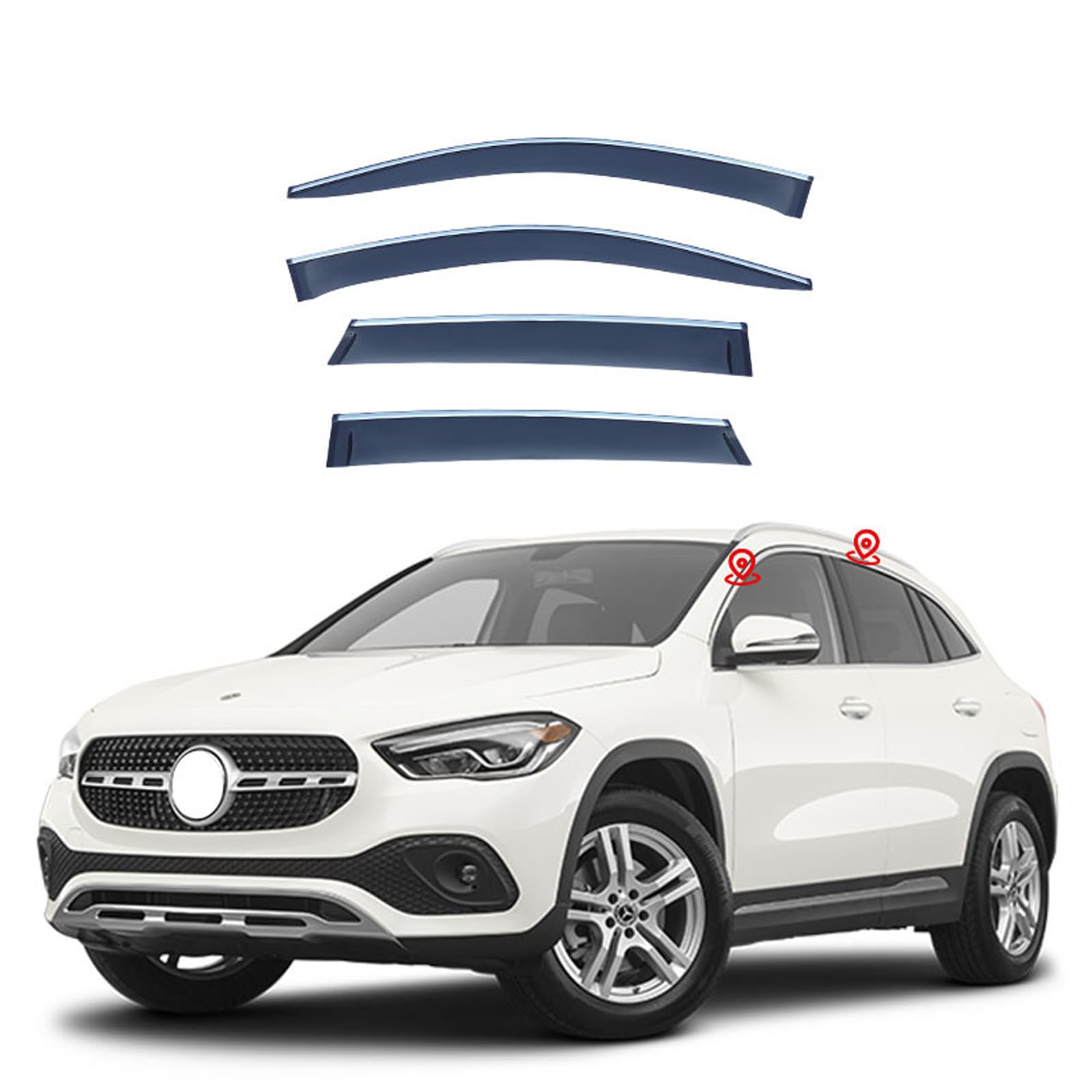 車用 サイドバイザー に適合 ベンツ GLA 2014-2019 ドアバイザー バイザー ドアバイザー 車種専用設計 ..