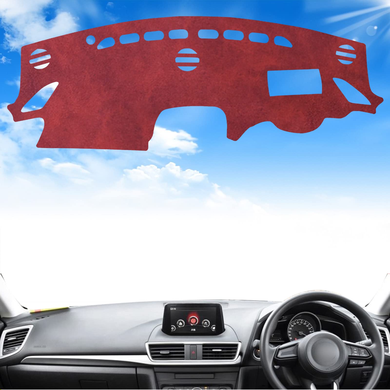 マツダ アクセラ/アクセラスポーツ BM系 ダッシュボードマット カバー 深海革素材 日焼け対策 映り込み..