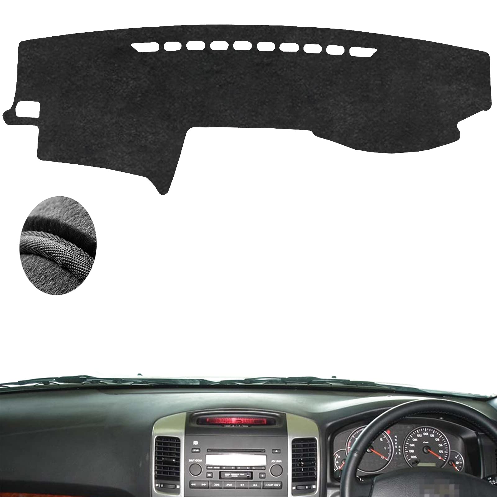 2025新型ダッシュボードマット トヨタプラドPrado 2700 2004~2006 内装 カーアクセサリー (ブラック)