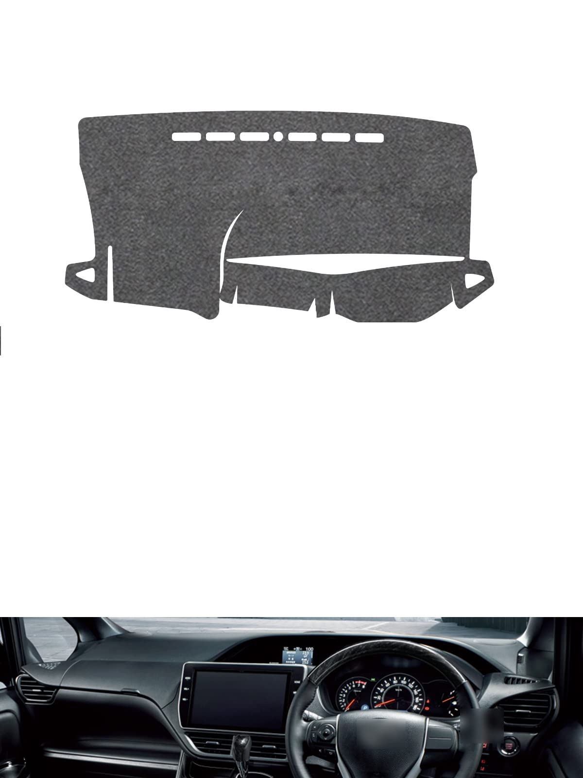 トヨタ ノア ヴォクシー エスクァイア 80系日焼け止め 断熱紫外線パッド 内装 パーツダッシュボード (グレー)