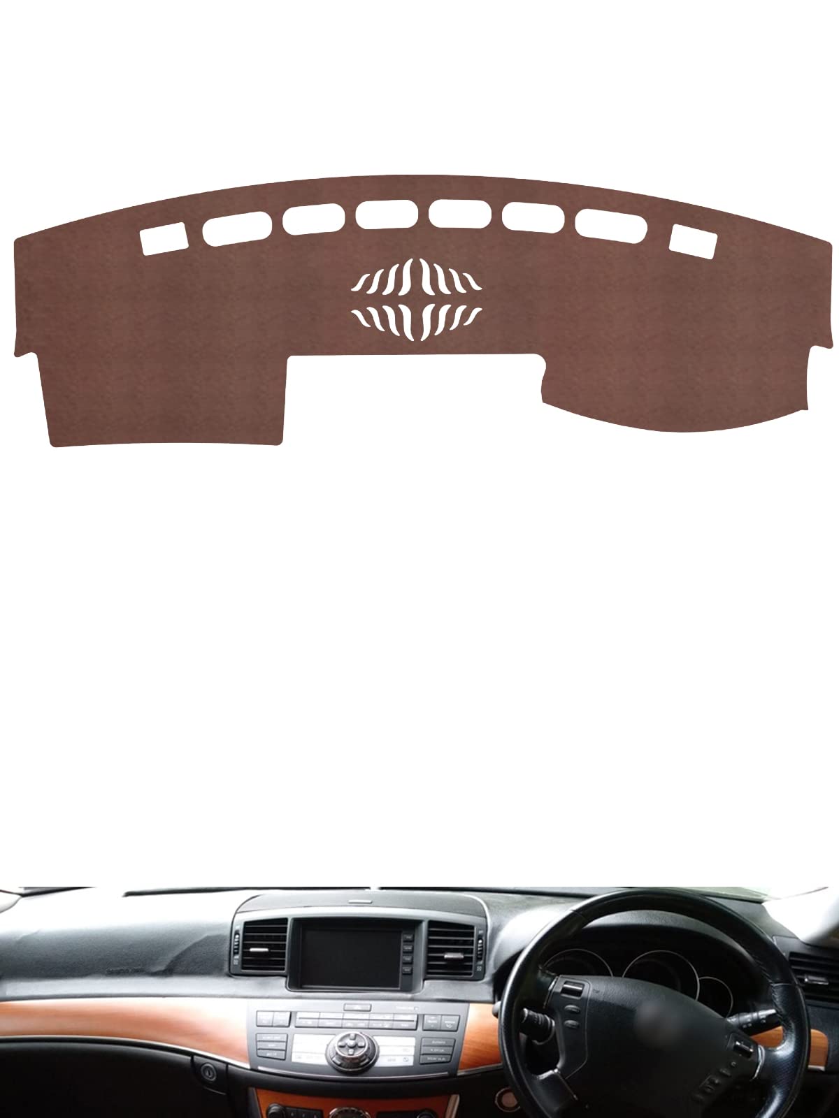 日産フーガ2004-2009 ダッシュボードマット 車種専用設計[スエード素材 ]滑り止め 車の日焼け止め 断熱紫外線パッド (ブラウン)