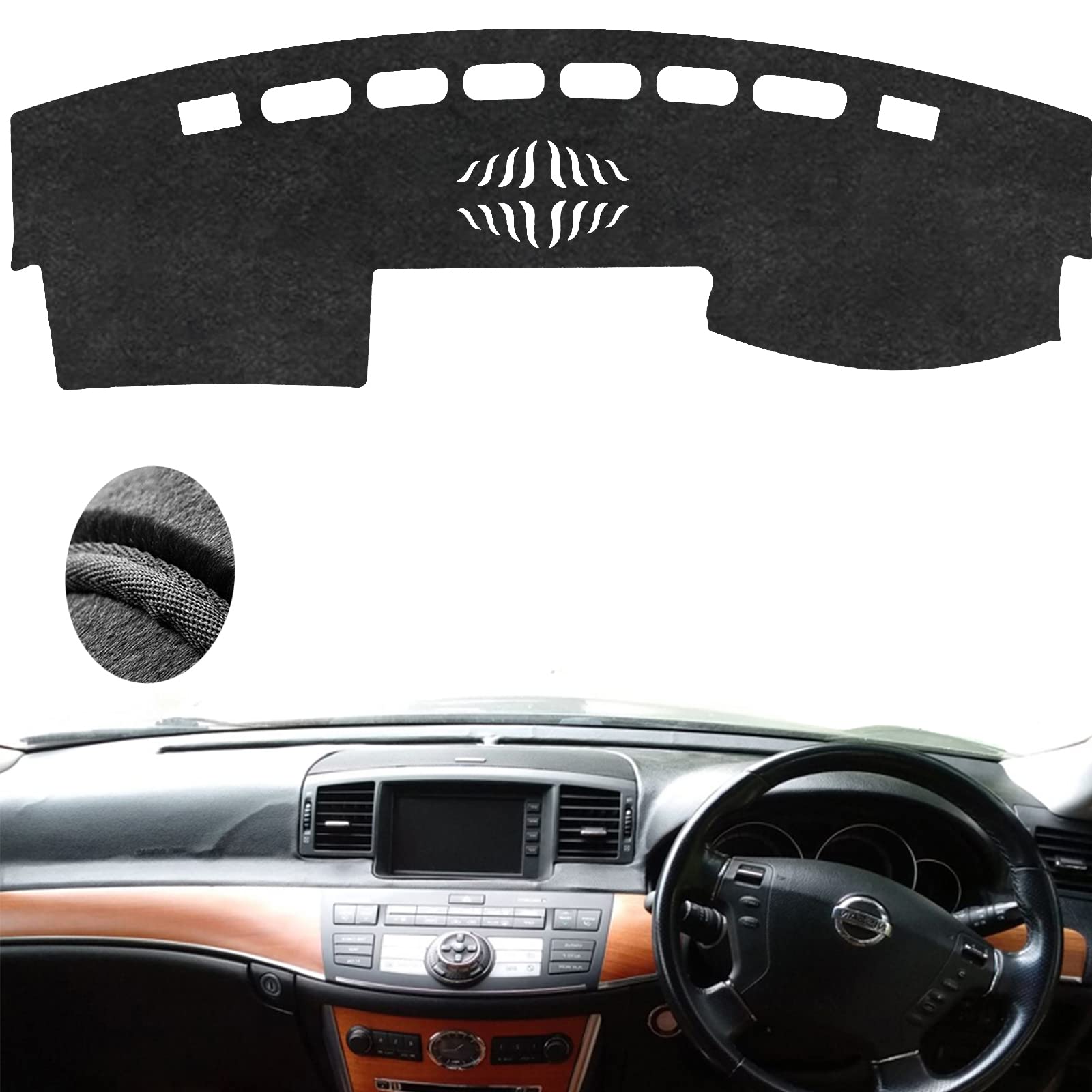 日産フーガ2004~2009 ダッシュボードマット ダッシュボードカバー 車型専用設計 日焼け対策 映り込み軽減 劣化防止 内装パーツ フランネル素材 インテリアパーツ ダッシュマット カー用品