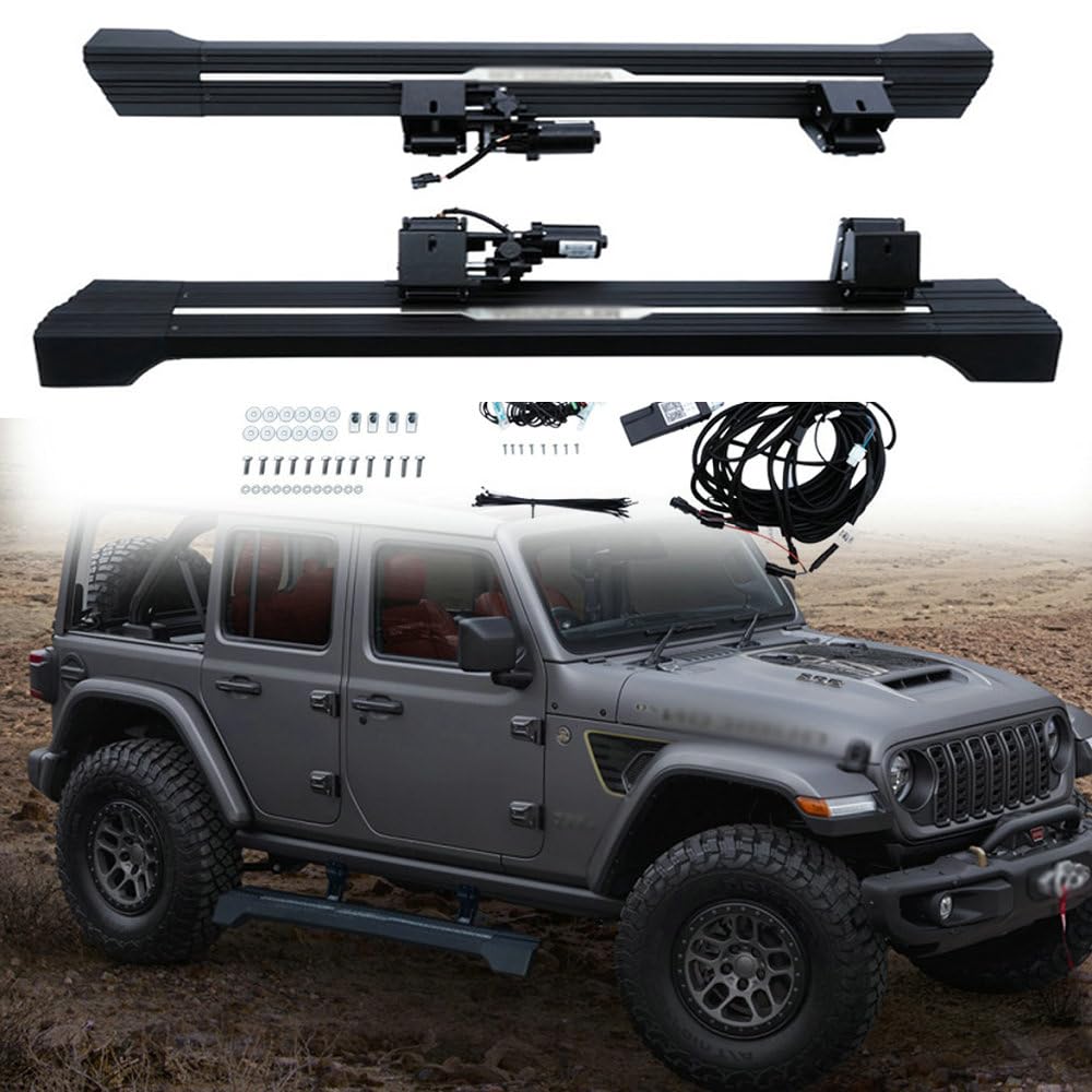 ジープラングラーJL 2018-2025 サイドステップ ナーフバー (4ドア) 対応 電動ランニングボード パワーサイドステップ 自動展開 折りたたみ式 サイドステップ