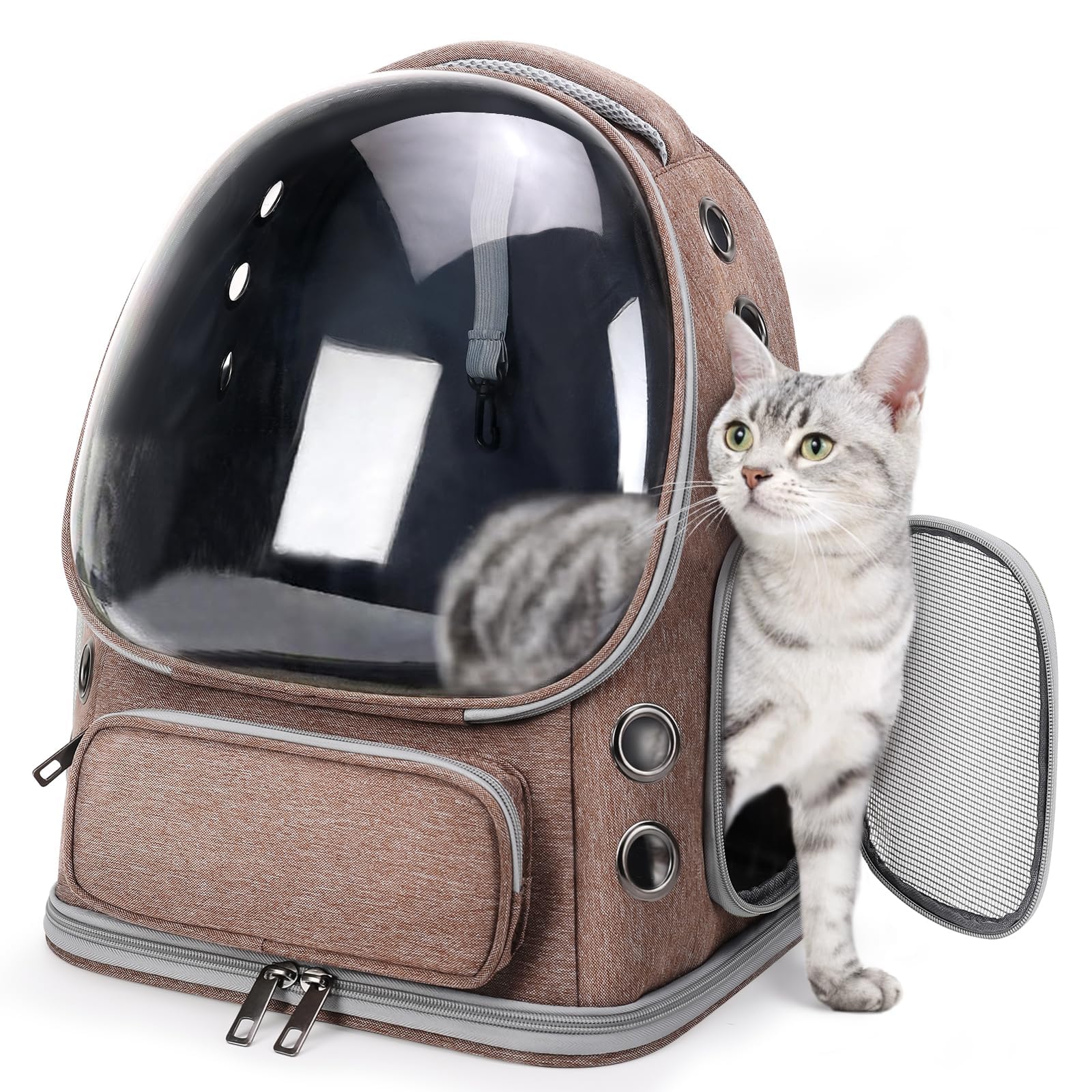 猫 犬 キャリー リュック ペットキャリー リュック バッグ 猫用 小型犬小動物用 きゃりーバッグ リュック 大容量 宇宙船カプセル型 通気性 旅行 通院 防災 避難用最適