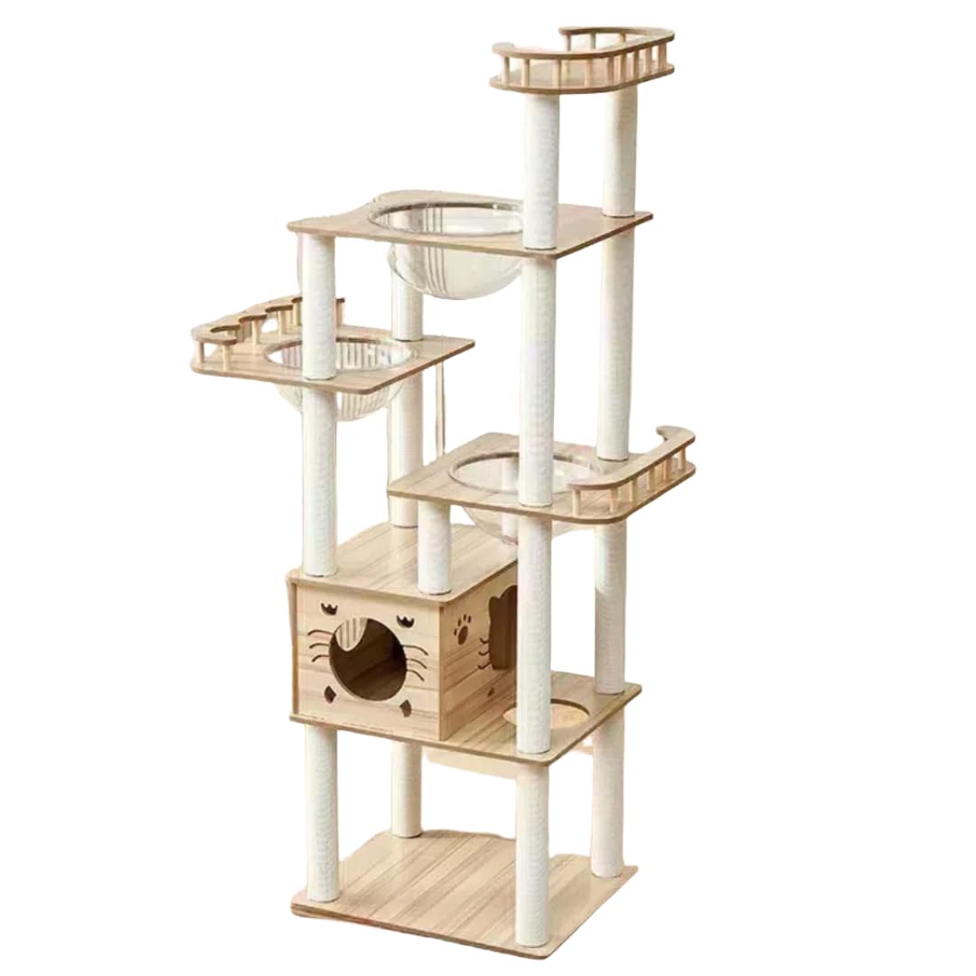 キャットタワー 大型 多頭飼い 猫タワー 高さ185CM 爪研ぎポール 運動不足 ストレス解消 見晴台 展望台..