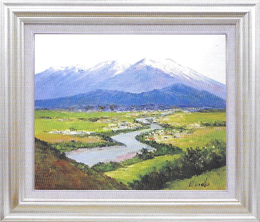 Rakuten - 【送料無料】絵画■遠藤勝■稲荷山より千曲川眺望 F6■油絵■風景画■自然■油彩画■手描き■額装込■新築祝い■贈答■開業祝い