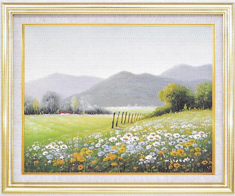 Rakuten - 【送料無料】絵画■沢井美里■朝の花畑 F6■油絵■風景画■自然■油彩画■手描き■額装込■新築祝い■贈答■開業祝い
