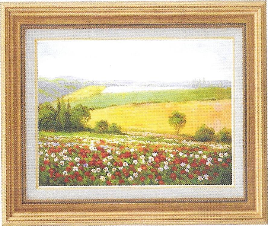 Rakuten - 【送料無料】絵画■エマ■春の花畑 F6■油絵■風景画■自然■油彩画■手描き■額装込■新築祝い■贈答■開業祝い