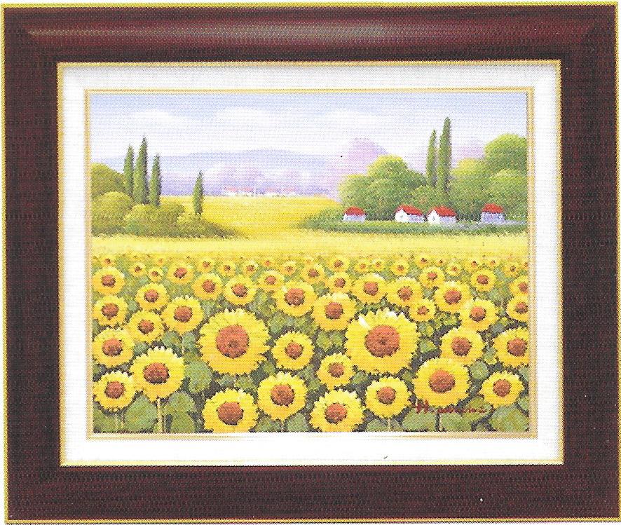 Rakuten - 【送料無料】絵画■足立弘樹■ひまわり畑1 F6■油絵■風景画■自然■油彩画■手描き■額装込■新築祝い■贈答■開業祝い
