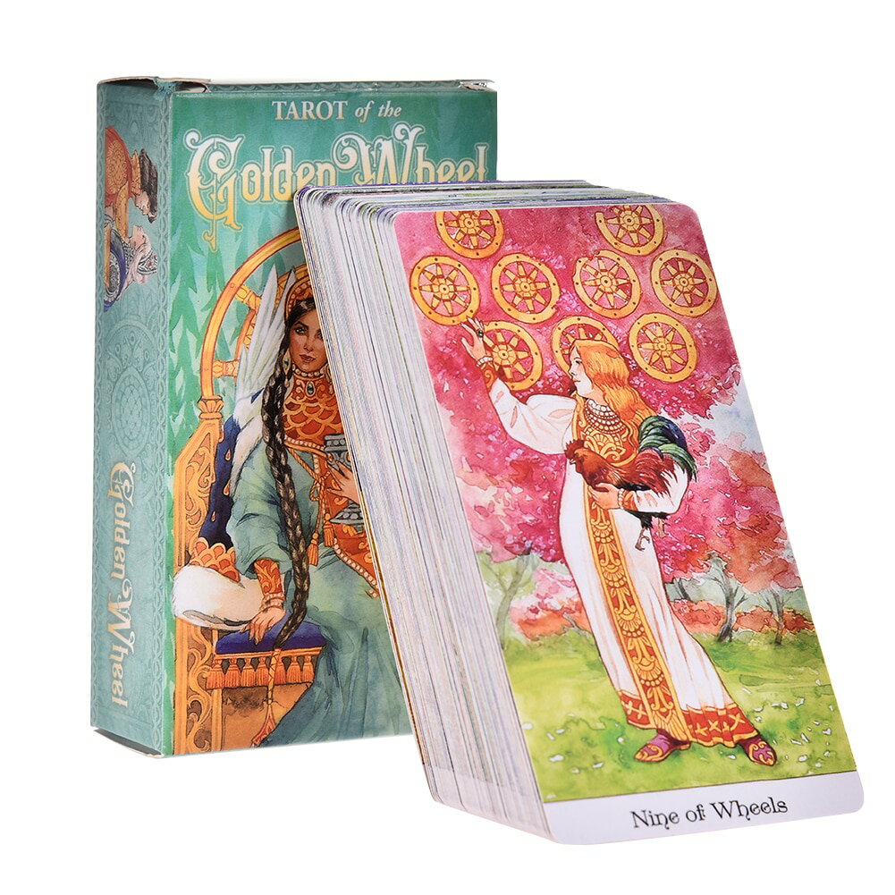 \P最大5倍★11/25限定/【送料無料】タロットカード 金輪 78枚 占い 運命 オラクル スピリチュアル 英語