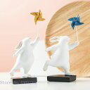 \P2倍★7/31限定/【送料無料】オブジェ ラビット うさぎ 風車 動物 インテリア おしゃれ オーナメント 置物 動物 小物 リアル マスコット 北欧 干支...