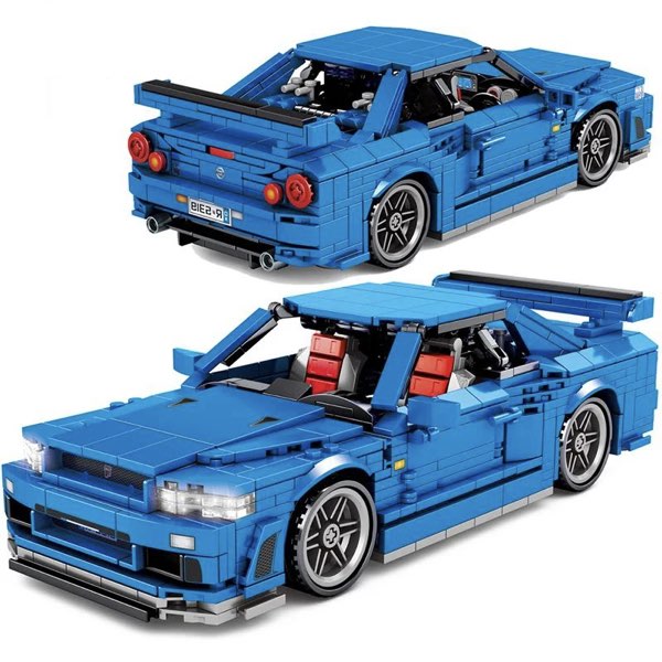 ＼P2倍★11/29まで／【送料無料】レゴ互換 テクニック 日産 スカイライン GT-R R34タイプ 組み立てブロック 833パーツ クリスマス お祝い プレゼント かっこいい ギフト 外箱なし