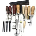 \P2倍★7/14まで/【送料無料】レザークラフト ツール キット 18点セット 工具 DIY 初心者 手縫い ハンドメイド 革 道具 プレゼント 祝い